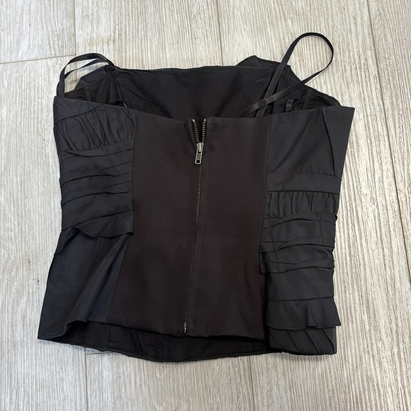 BcbgMaxAzria Corset Floral Strapless Top in black size XXS - Picture 2 of 10